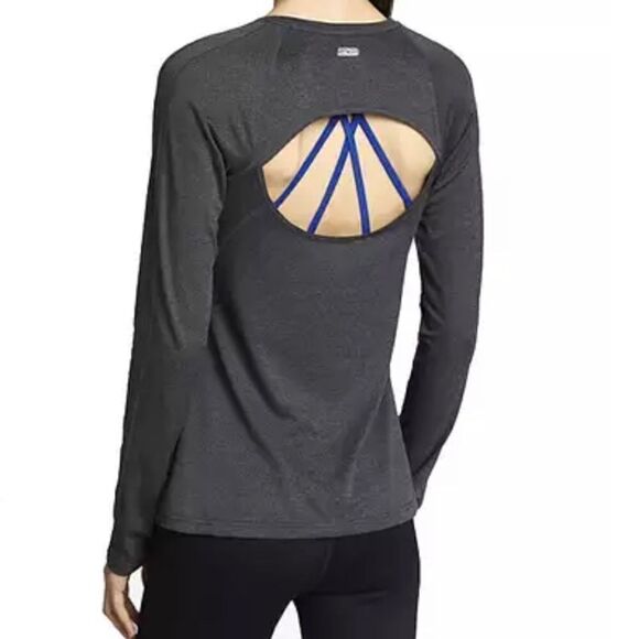 Express EXP Core Open Back Long Sleeve work out yoga sweatshirt Top-Women’s S - Picture 1 of 10